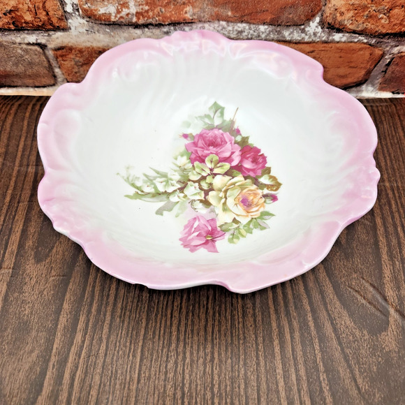 Vintage Arzberg Germany Pink Floral Bowl 10" - Picture 10 of 10